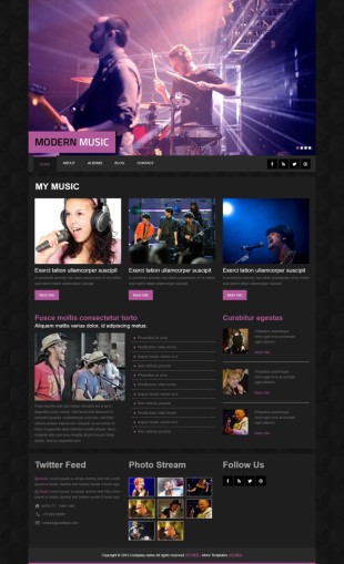 黑色质感音乐演出活动官网英文网站模板制作电脑图片