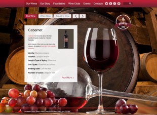 红色大气的红酒企业网站英文网站制作模板电脑图片