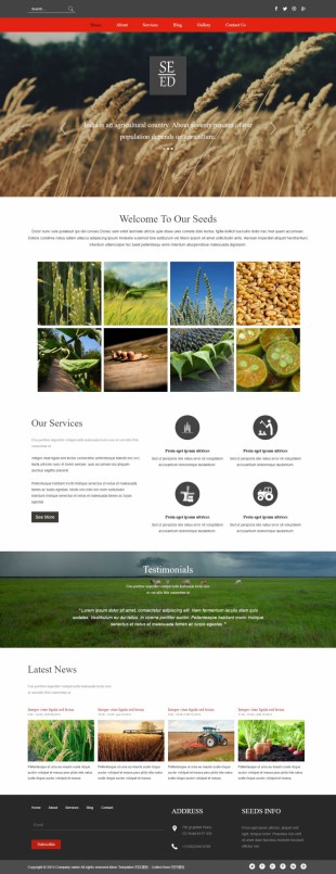 农业农产品企业英文网站模板制作电脑图片