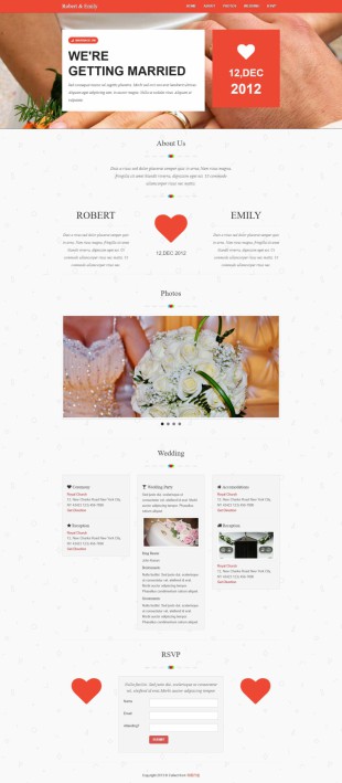 婚礼策划类英文网站模板制作响应式网站电脑图片