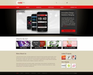 红色质感手机外贸行业企业网站首页英文网站制作模板电脑图片