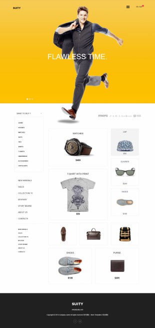 男士奢侈品购物英文网站模板制作电脑图片