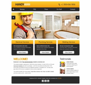 黄色系家居家装公司商业网站模板英文网站制作模板电脑图片
